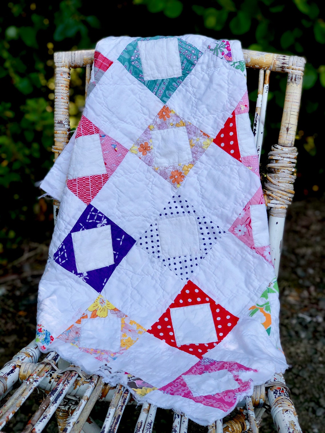 Vintage Patchwork Quilt Piece Cutter Quilt Piece Rescued Etsy