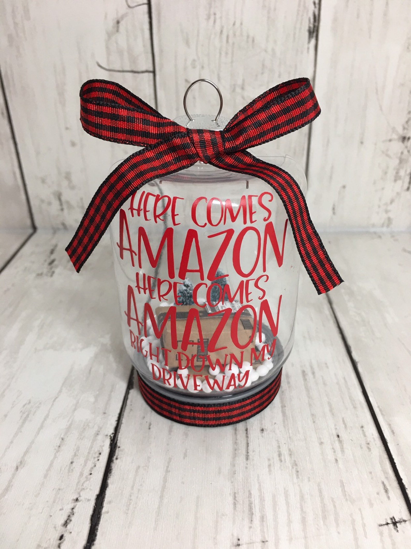 Amazon box inspired Christmas ornament here comes Amazon Etsy
