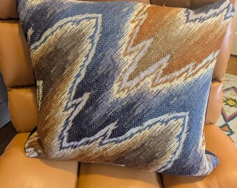 Brown & Dark Denim Retro Pillow
