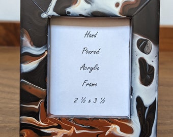 Black, Brown & White Marble Pattern 2 x 3 picture frame