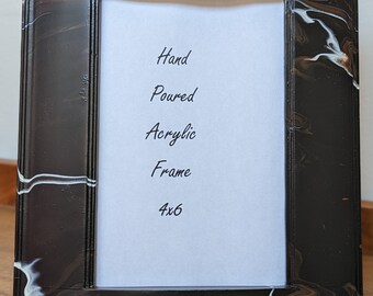 Black, Brown & White Marble Picture Frame 4x6