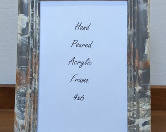 Gray, Tan, White & Copper Marble Pattern 4x6 Picture Frame