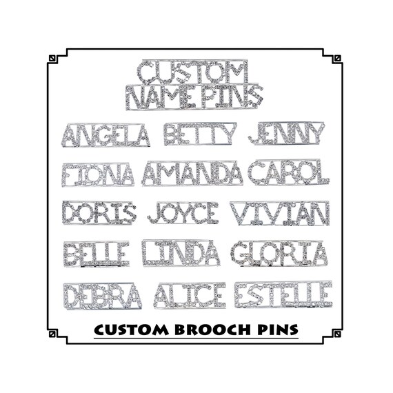 Personalized Name Brooch Pins Handmade Custom Word Lapel Etsy