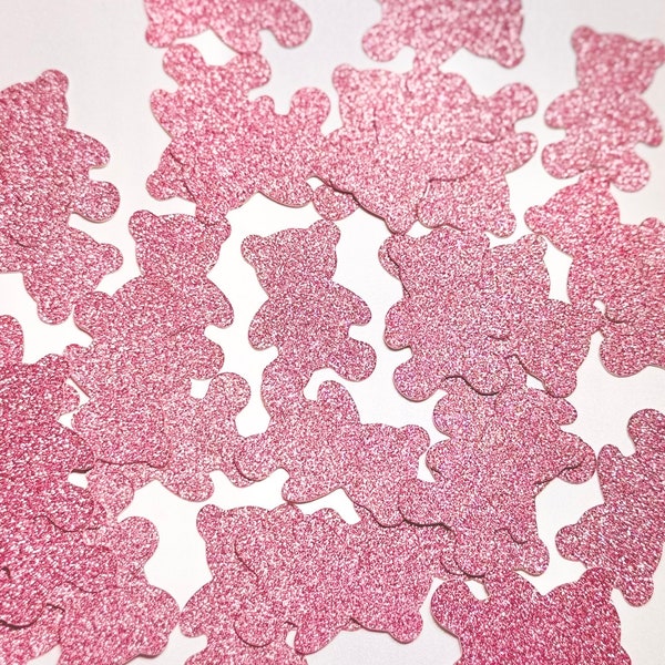 Glitter pink, purple, blue, magenta, gold, silver 3cm-length teddy bears | Children birthday party | Baby shower party | Table confetti |