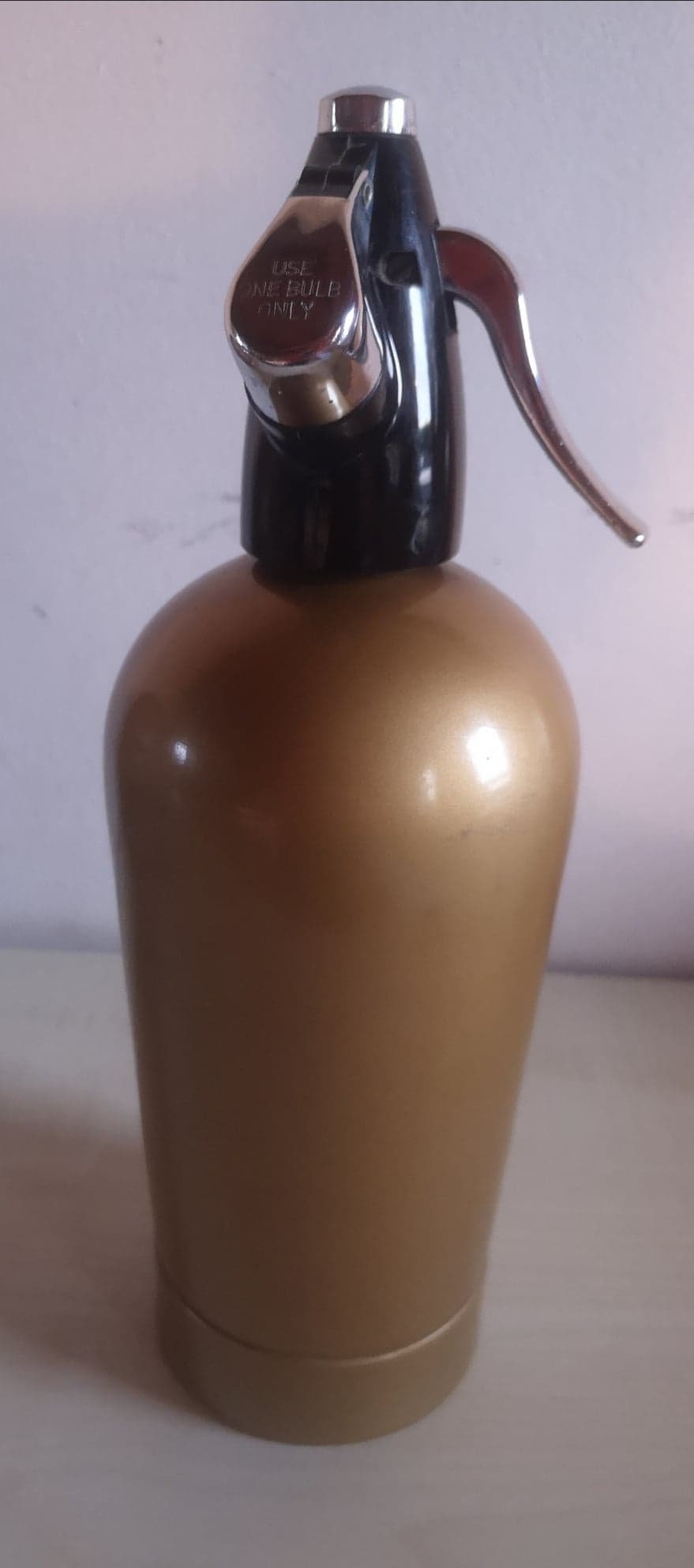 Syphon Couleur Or Vintage Sparklets Royaume-Uni Sodaspender Seltz Or 60S 70S