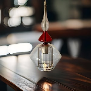 Blown glass light pendant for kitchen decor, glass blown pendant, custom lights, ceiling light fixture, blown glass pendant
