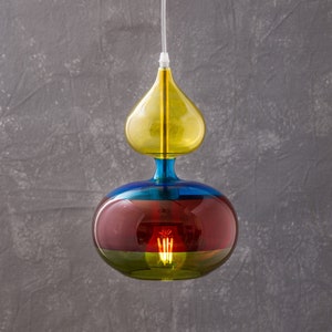 pendant lights modern fall decor, blown glass pendant, pendant light for kitchen island, Modern hanging lights, Glass pendant ceiling light image 1