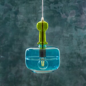 Glass pendant lights modern fall decor, blown glass pendant, pendant light for kitchen island, Modern hanging lights, Glass pendant image 2