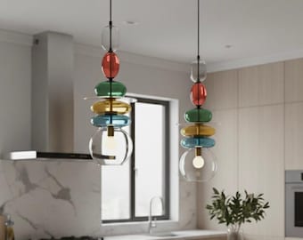 Glass Pendant Lighting – Modern Hanging Lamp, Kitchen Island Light, Ceiling Pendant Lamp