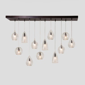 Set of 12 Pendant Light Double layer Glass, pendant lights for Kitchen Island, Blown Glass pendant light, hanging lights for bedroom
