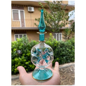 Fragrance 14 K Gold Classic bottle with stopper ,custom Bottle, Handmade Blown Glass Bottle, made with love, Handmade Gift