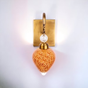 Gold Textured Glass Sconce light fixture for home decor | night light for vintage decor | wall lamp for vintage decor | sconce wall light