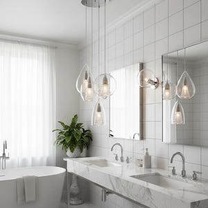 Kitchen Island Light – Glass Pendant Light Set, Modern Hanging Lamp, Dining Chandelier image 2