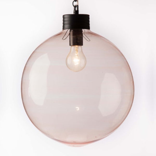 Handmade Pink ball-shaped pendant Blown Glass light Pendant Light Fixtures lighting ideas shade light unique lighting