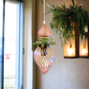Blown glass light pendant for kitchen decor -  glass blown pendant - custom lights - ceiling light fixture - blown glass pendant - lighting