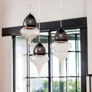 kitchen island light - Set of Three Modern pendants lights - ceiling light - blown glass pendant - large pendant light - light fixture decor