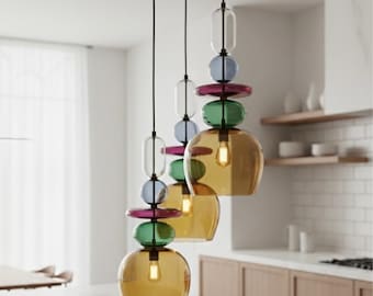 Kitchen Island Pendant Light – Modern Glass Ceiling Lamp, Hanging Lighting Fixture