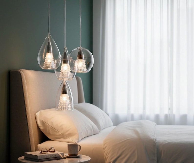 Kitchen Island Light – Glass Pendant Light Set, Modern Hanging Lamp, Dining Chandelier image 5