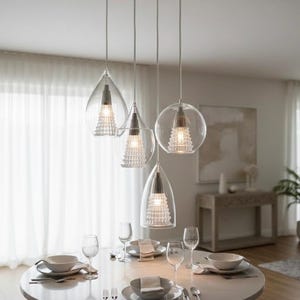 Kitchen Island Light – Glass Pendant Light Set, Modern Hanging Lamp, Dining Chandelier image 4