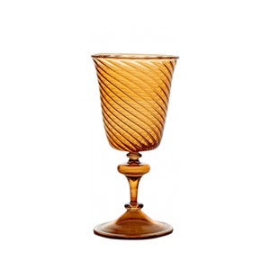 Amber Ribbed wine Glass hand painted wine glasses vintage wine glasses antique cocktail glasses amber wine glasses for kitchen decor image 4