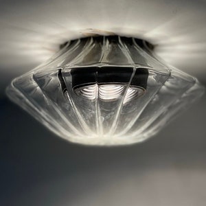 Flush Mount ceiling light - Blown Glass - ceiling light - indoor lighting - Art deco - flush mount ceiling light modern - Ribbed Glass