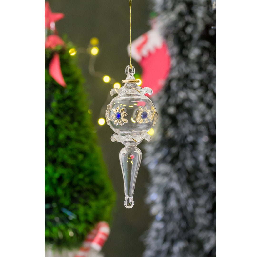 Vintage Christmas Ornaments, 14k Gold Glass Christmas Ornaments