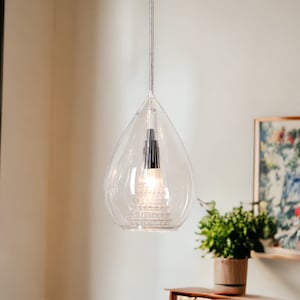 Double Layer Blown glass light pendant for kitchen decor - glass blown pendant - custom lights - ceiling light fixture - blown glass pendant