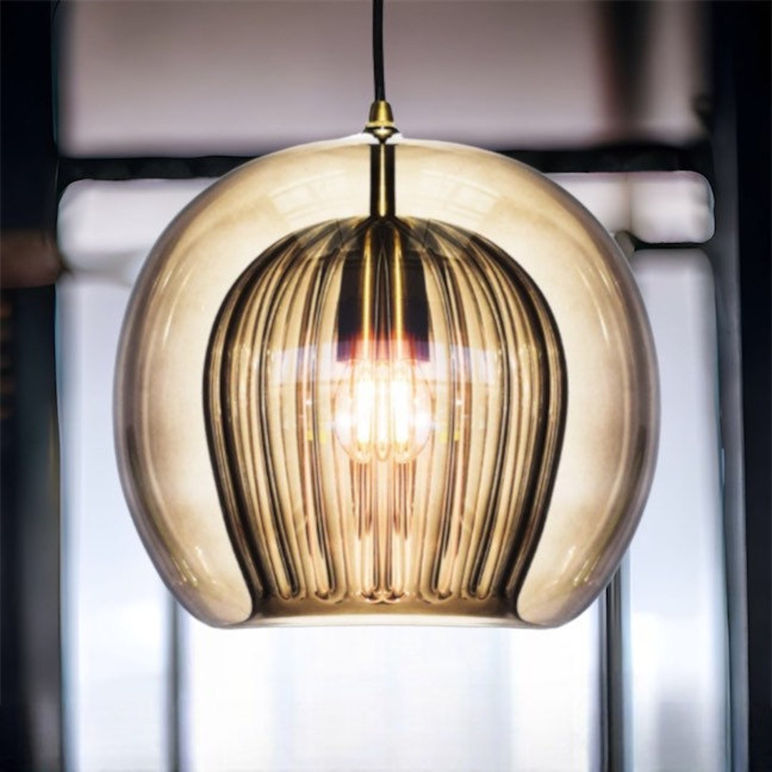 Blown Glass Light Pendant for Kitchen Decor, Glass Blown Pendant