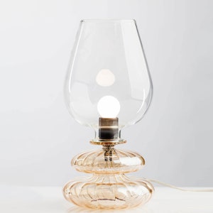Handmade unique Table lamp Blown Glass Lampshade Bedside lamp