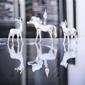 Animal Blown Glass ornaments set of three | Mouth Blown Glass ornament | vintage ornament | animal Handmade ornaments | Egyptian Glass decor