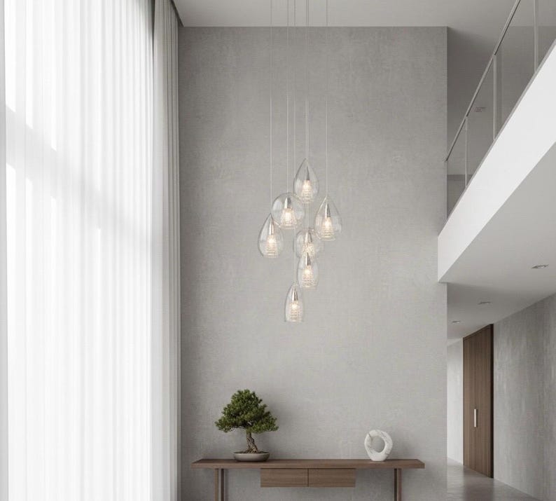 Kitchen Island Light – Glass Pendant Light Set, Modern Hanging Lamp, Dining Chandelier image 7