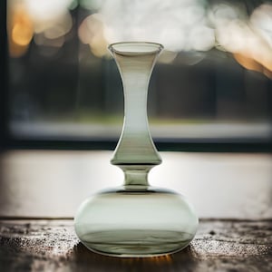 Shaded Grey Art Deco Vase , Hand blown Glassware , Blown glass vases , vintage glass vase , colored glass vases , vase for flowers