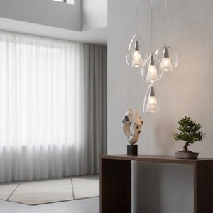 Kitchen Island Light – Glass Pendant Light Set, Modern Hanging Lamp, Dining Chandelier image 6