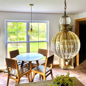 Blown glass light pendant for kitchen decor -  glass blown pendant - custom lights - ceiling light fixture - blown glass pendant - lighting