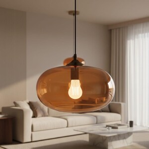 light fixture - Modern pendants lights - kitchen island light - ceiling decor - ceiling light - blown glass pendant - large pendant light