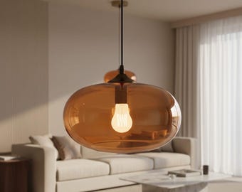 light fixture - Modern pendants lights - kitchen island light - ceiling decor - ceiling light - blown glass pendant - large pendant light