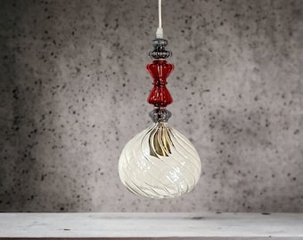 Kitchen Island ceiling light - Blown Glass pendant light - pendant light for kitchen island - light fixture - hand blown glass pendant light