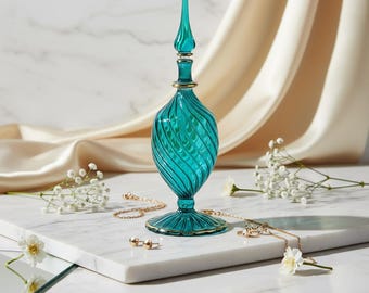 Türkis Glass Art Parfüm Flasche - ätherisches Öl und dekorative Verwendung
