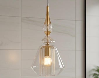 Blown glass light pendant for kitchen decor, glass blown pendant, custom lights, ceiling light fixture, blown glass pendant