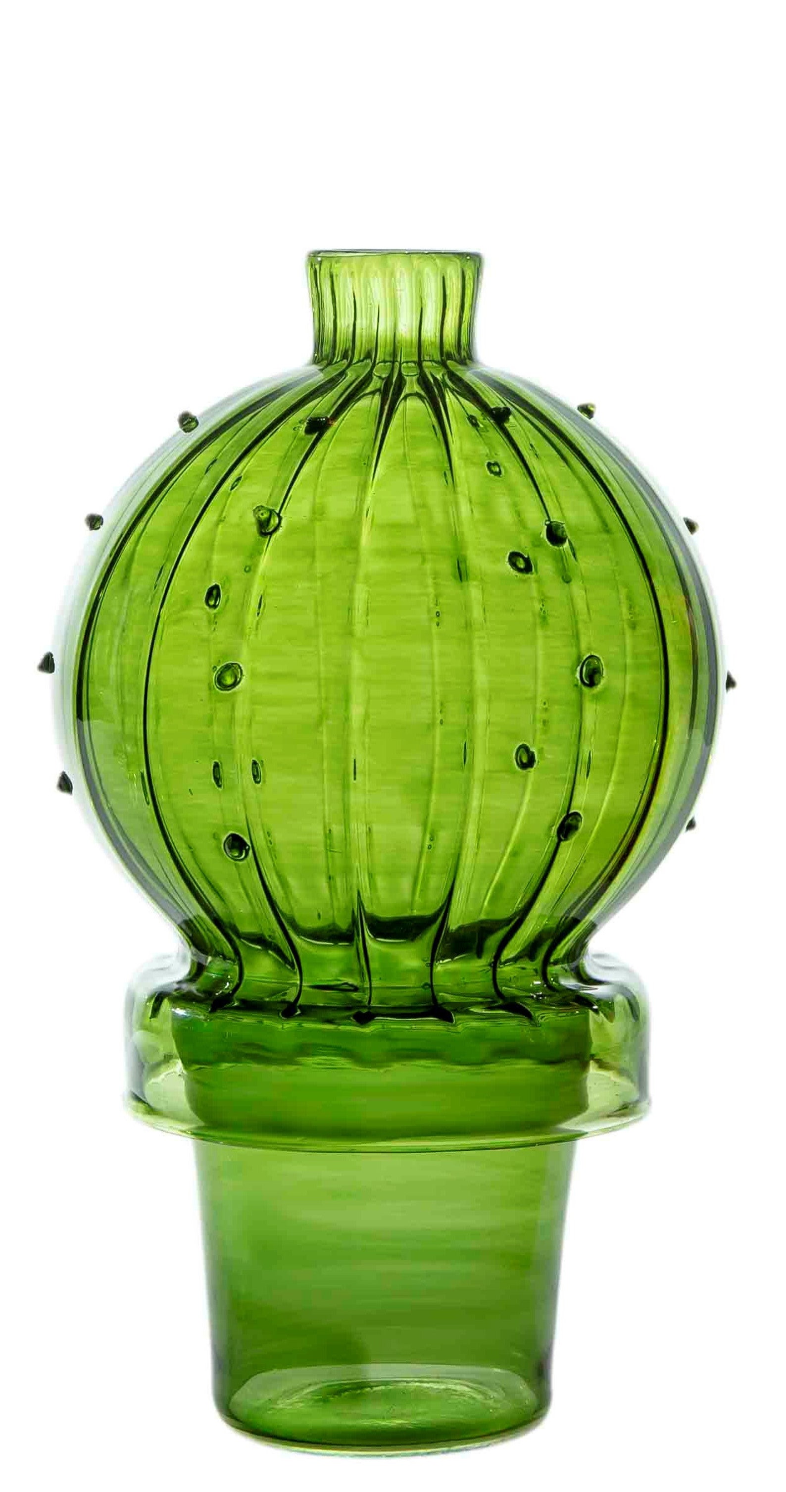 Cactus Circular Shaped Art Deco Vase Hand Blown Glassware Etsy