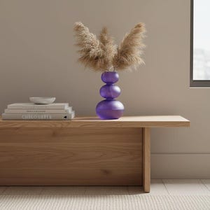 Frosted Lavender Bubble Vase | Modern Hand-Blown Art Piece | Minimal Home Decor