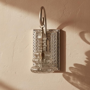 Smoked Grey Ribbed Glass Sconce light fixture for home decor