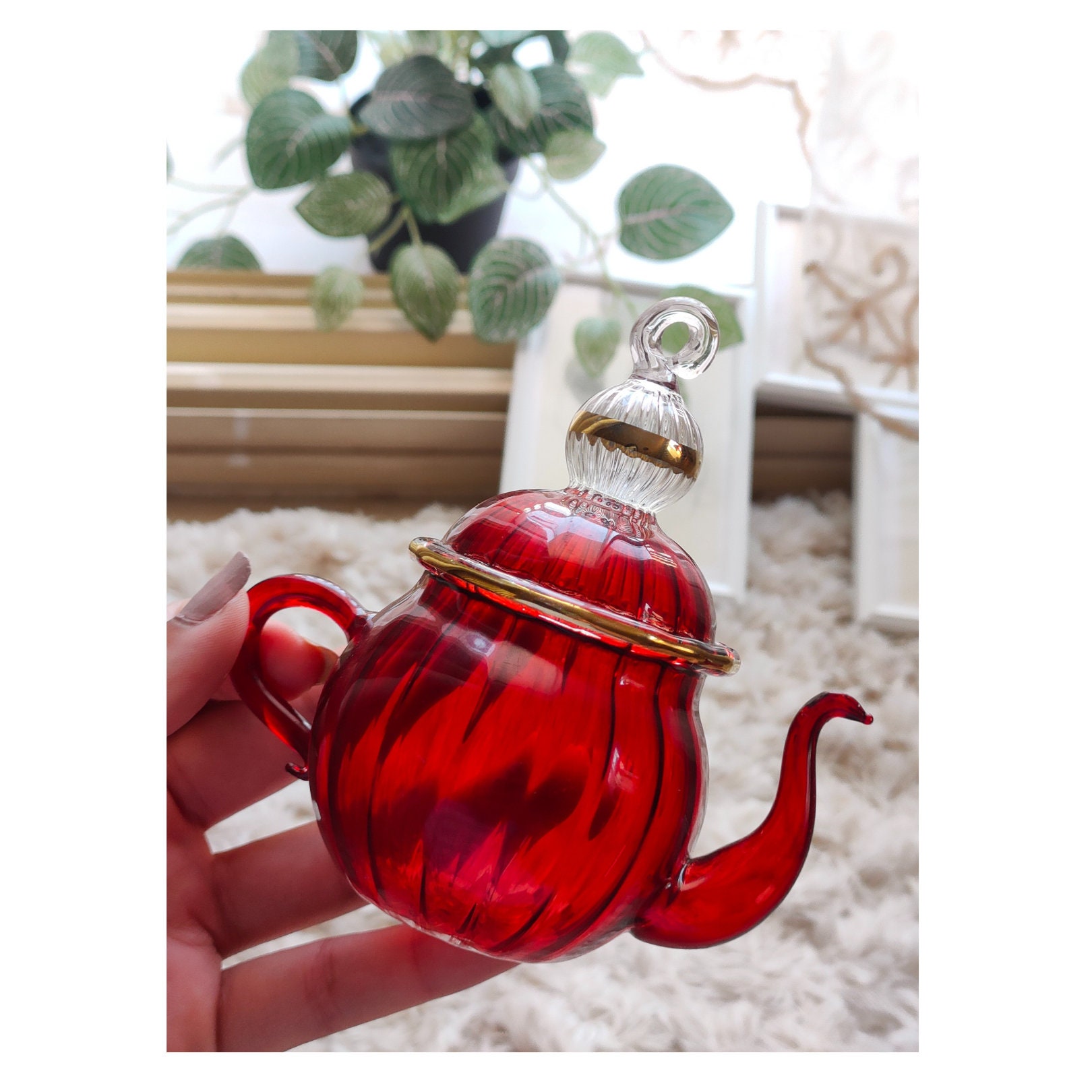 Teapot Shaped Tree Topper Ornament Stained Glass Christmas Etsy Ireland