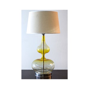 Yellow hued Modern Table lamps , Home decorative bedside lamps , bedside lamp pair , nightlights , blown Glass bedroom lamp , Desk lamp image 3
