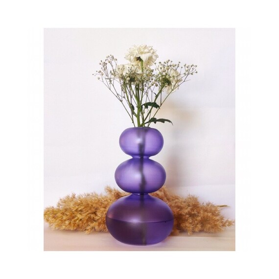 Bubble Vase Art Deco Hand Blown Glassware Blown Glass Etsy