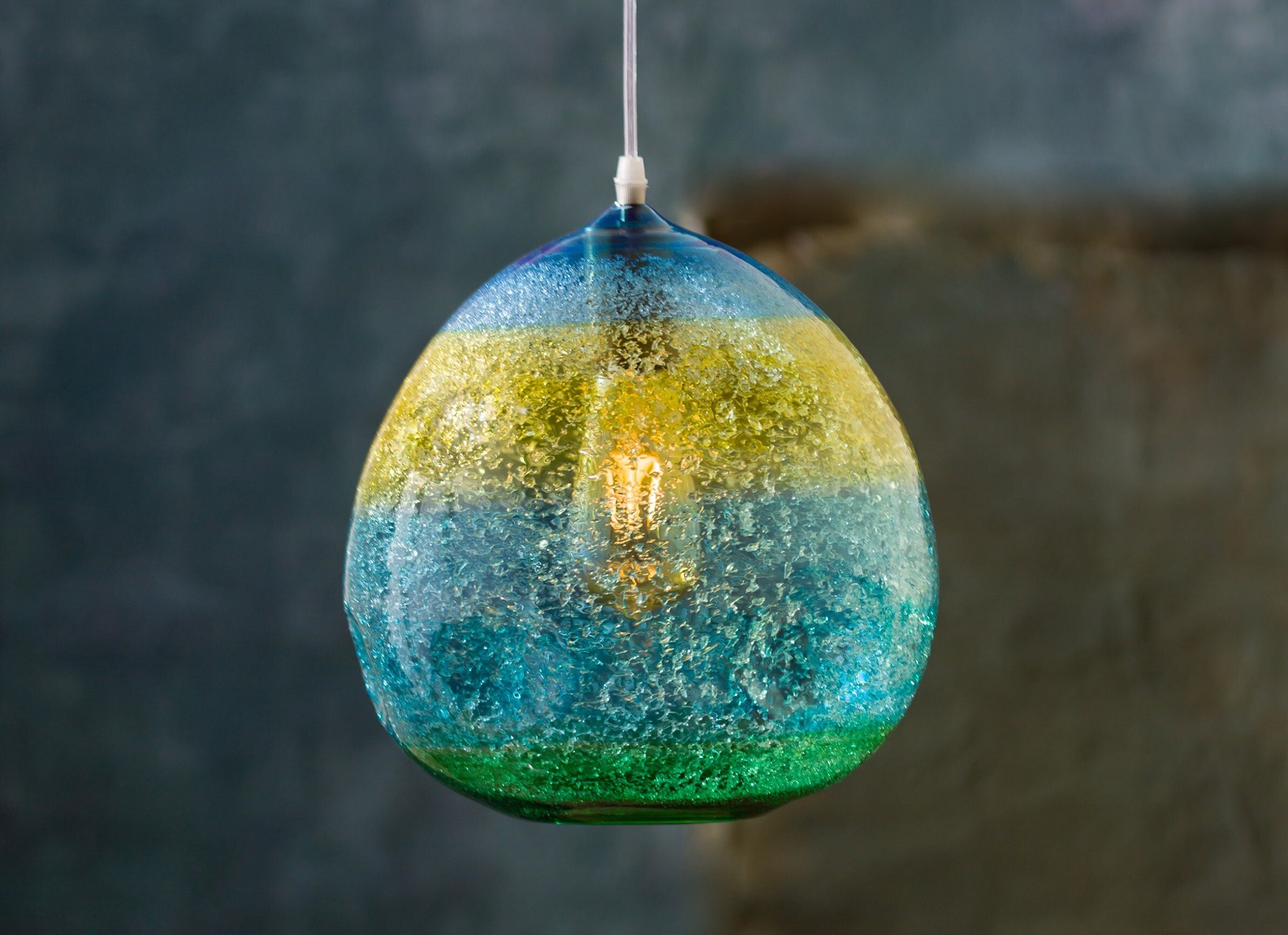 Frosted Glass Pendant Lights Modern Fall Decor Blown Glass Etsy