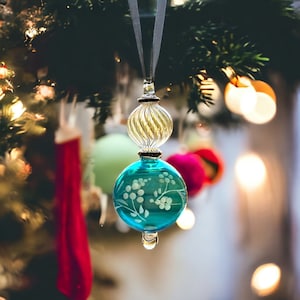 Christbaumspitze - Geblasene Glasverzierung - Baumspitze - Kardinal Christbaumschmuck - Verlobung Christbaumschmuck - Ägyptisches Ornament