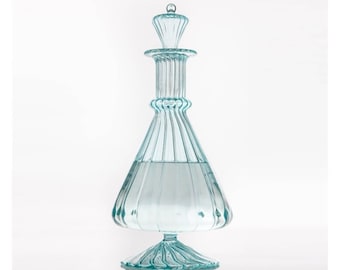 Vintage Classic Decanter bottle with stopper ,custom decanter , Handmade Blown Glass Bottle, made with love, Handmade Gift