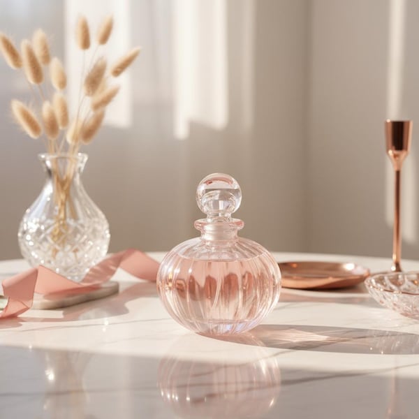 Blush pink glass perfume bottle Gift