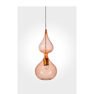 Orange hued light fixture, hand blown glass pendant, kitchen pendant light, Bathroom Glass pedant light , Hanging Modern lamp, ceiling light